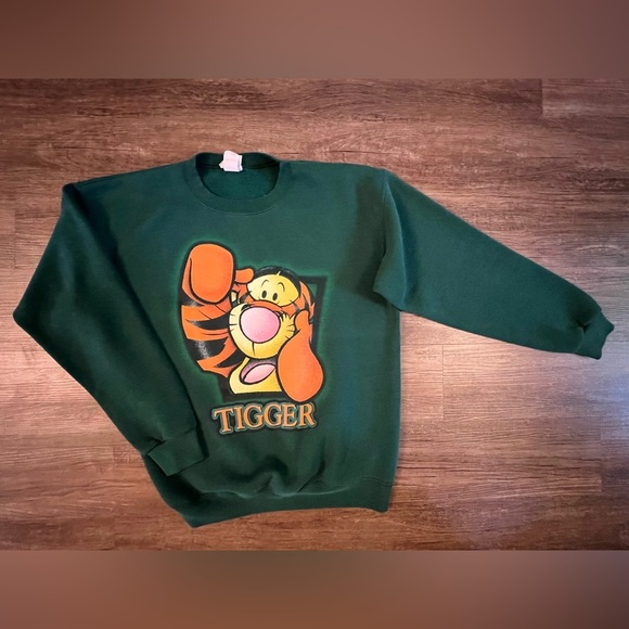 Disney Other - Vtg Winnie‎ The Pooh Sweatshirt Unisex M Green Crewneck Tigger Disney 90 Y2K D7